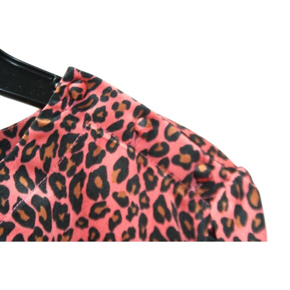 J Peterman Leopard Print Blouse Women 18 Pink Long Sleeve Dressy Top Office Chic - Picture 5 of 10